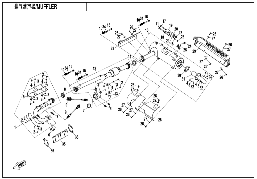 F02-1-A-V3 MUFFLER(168@^LOF)