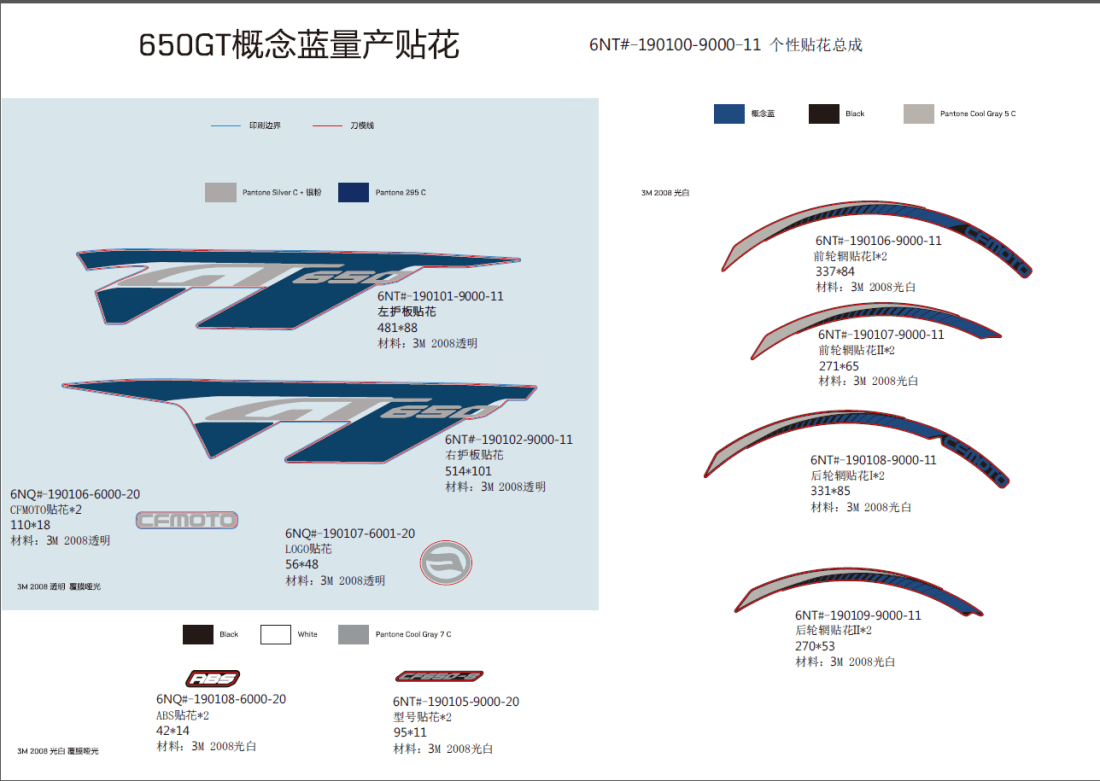 F19-2-B DECAL KITS ( MATTE  CONCUPT  BLUE)