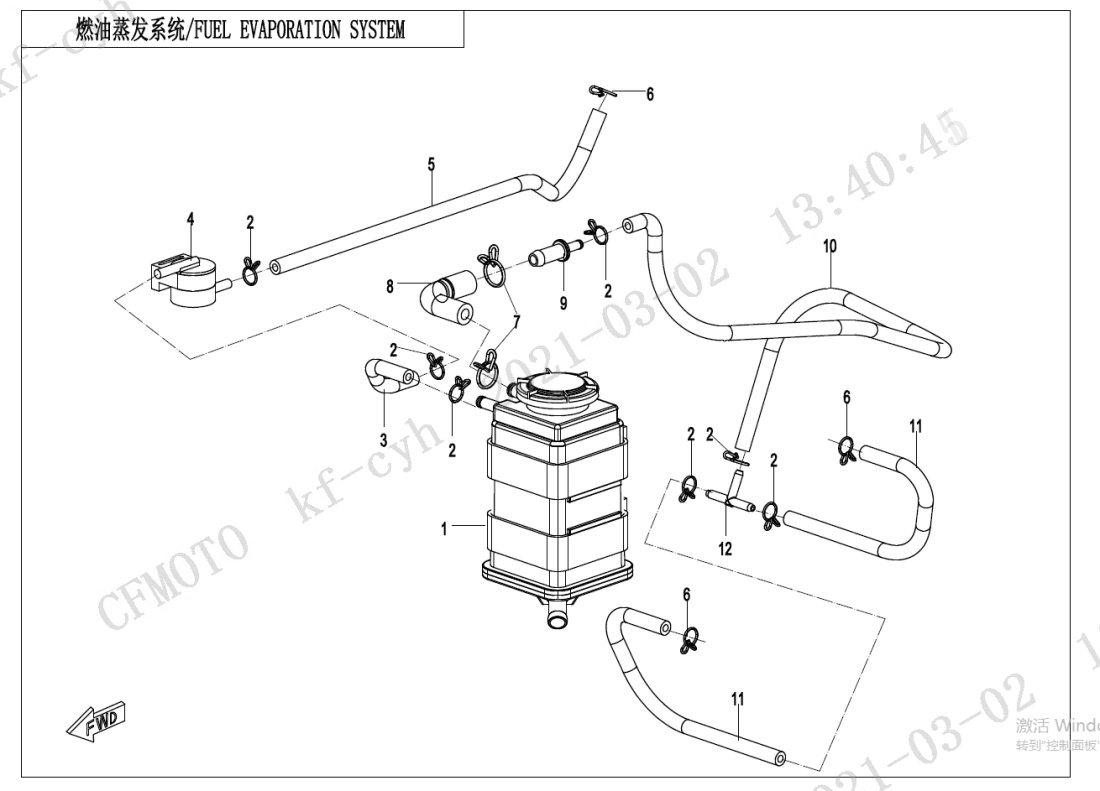 F36 FUEL EVAPORATION SYSTEM