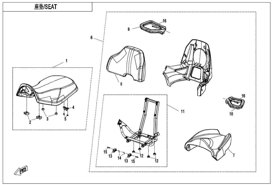 Sedadlo IV (černo-šedá)