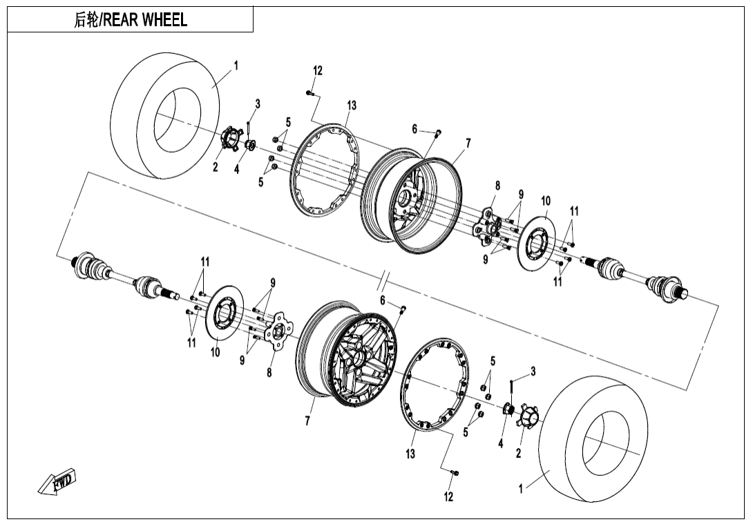 F11-B REAR WHEEL(OVERLAND)