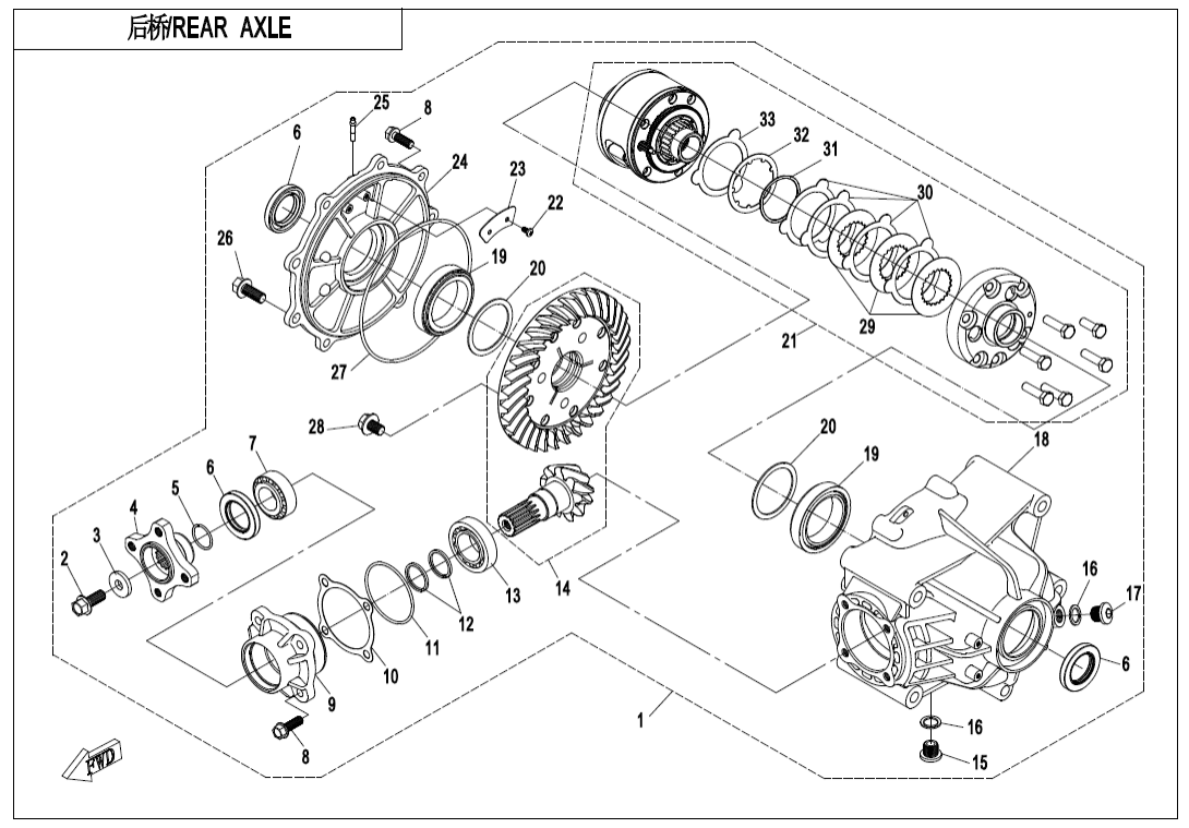 F33-A-V1 REAR AXLE(WITH AUTOMATIC DIFFERENTIAL LOCK)