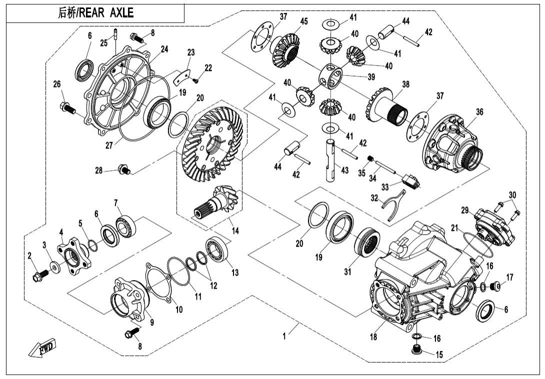 F33-B-V2 REAR AXLE(ON CAMMAND)