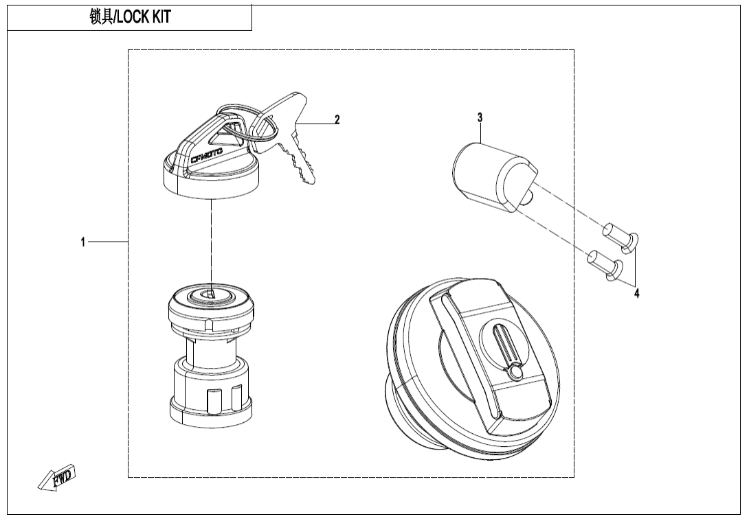 F01-B LOCK KIT(WITH STEERING WHEEL LOCK)