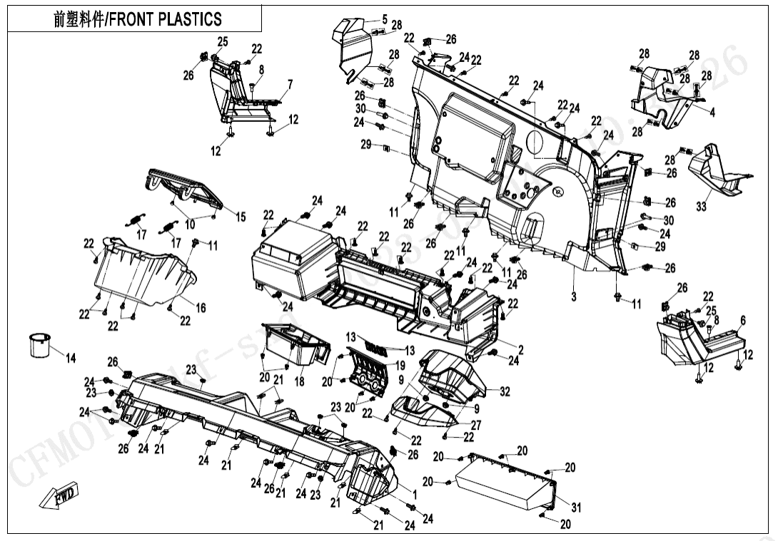 F04-2-B-V2 FRONT PLASTICS(FOR TFT)