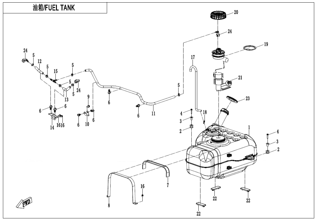 F12-B FUEL TANK(FOR NON FUEL EVAPORATION SYSTEM)