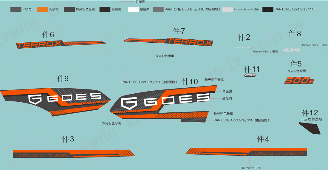 F19-1-B DECAL KITS(INJECTED PEARL BLACK, NO EPS)
