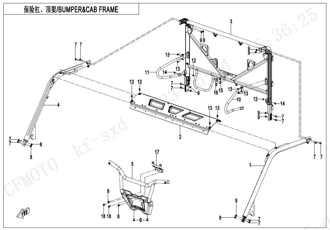 F23-V2 BUMPER @^ CAB FRAME