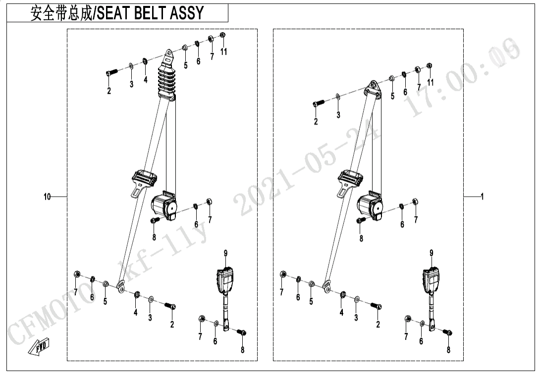 F34-2 SEAT BELT ASSY(PASSENGERS)