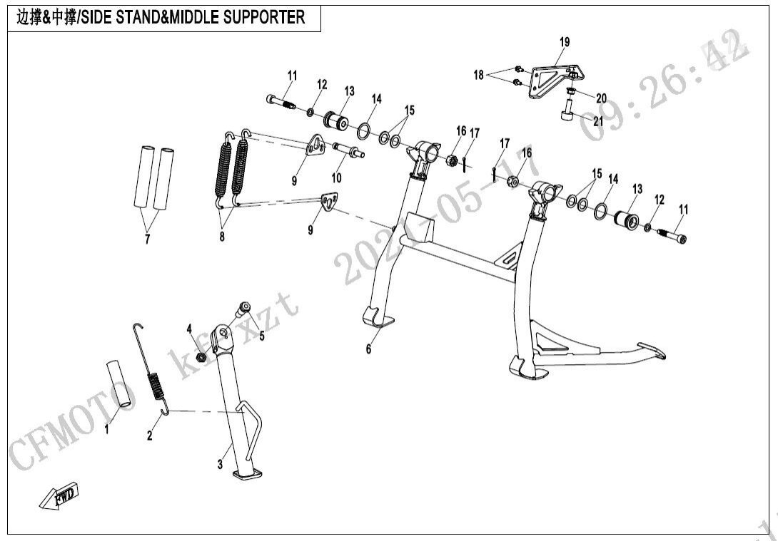 F03-4 SIDE STAND@^MIDDLE SUPPORTER