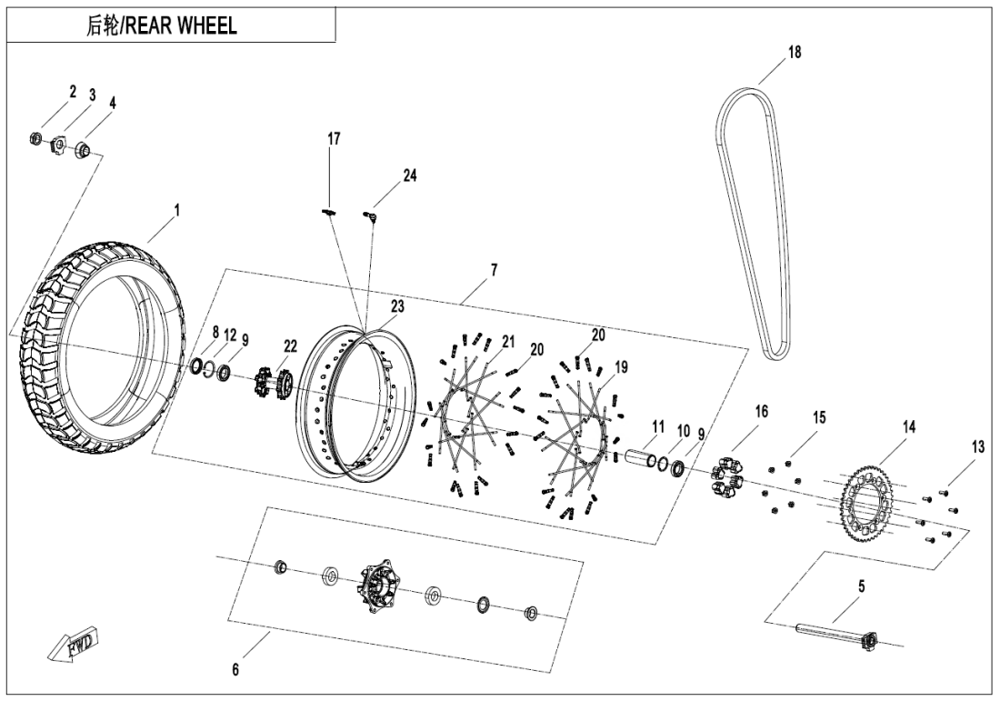 F11-B REAR WHEEL(TOURING)