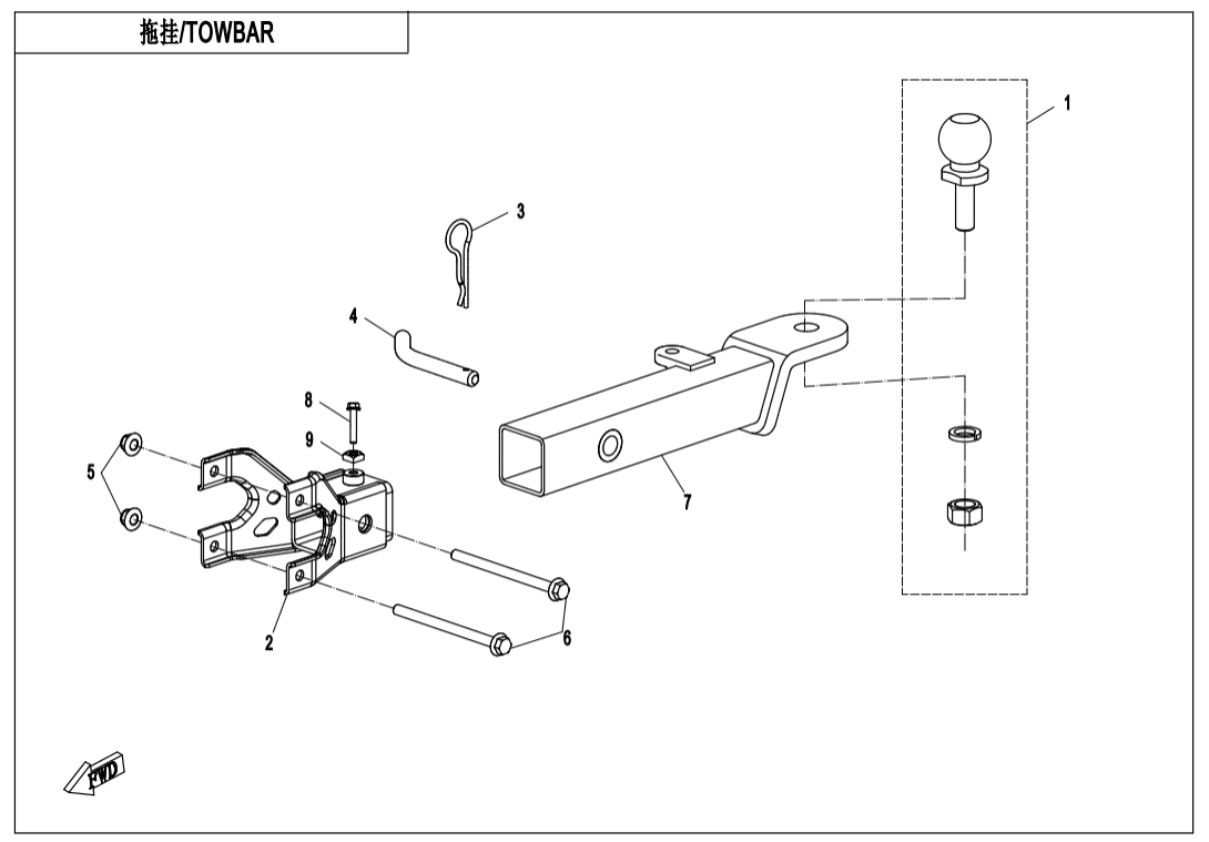 F40-A-V3 TOWBAR(PIN CONNECTION)