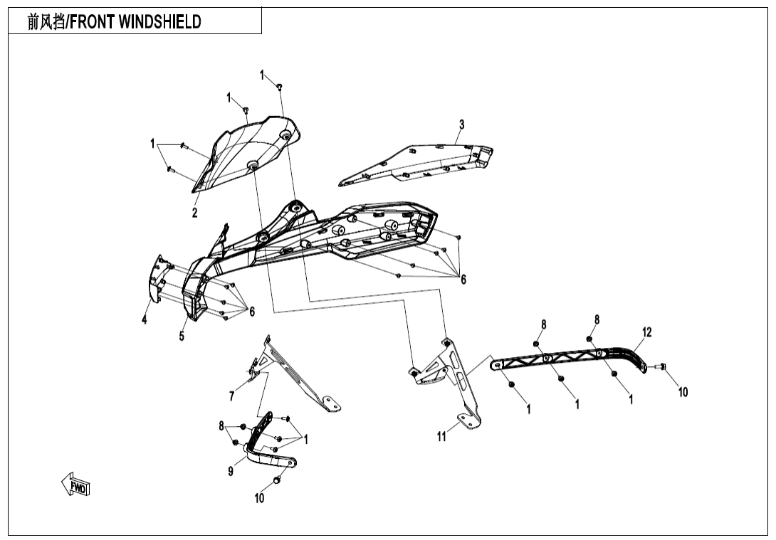 F80-1 FRONT WINDSHIELD(OVERLAND)