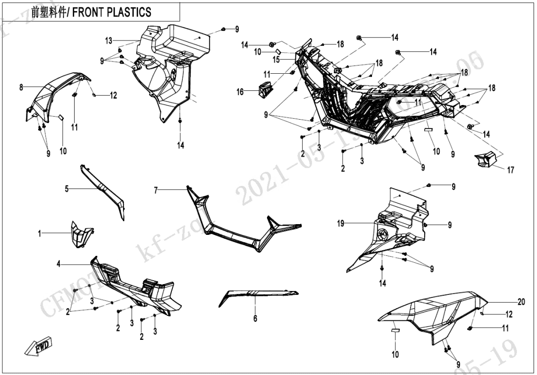 F04-1 FRONT PLASTICS