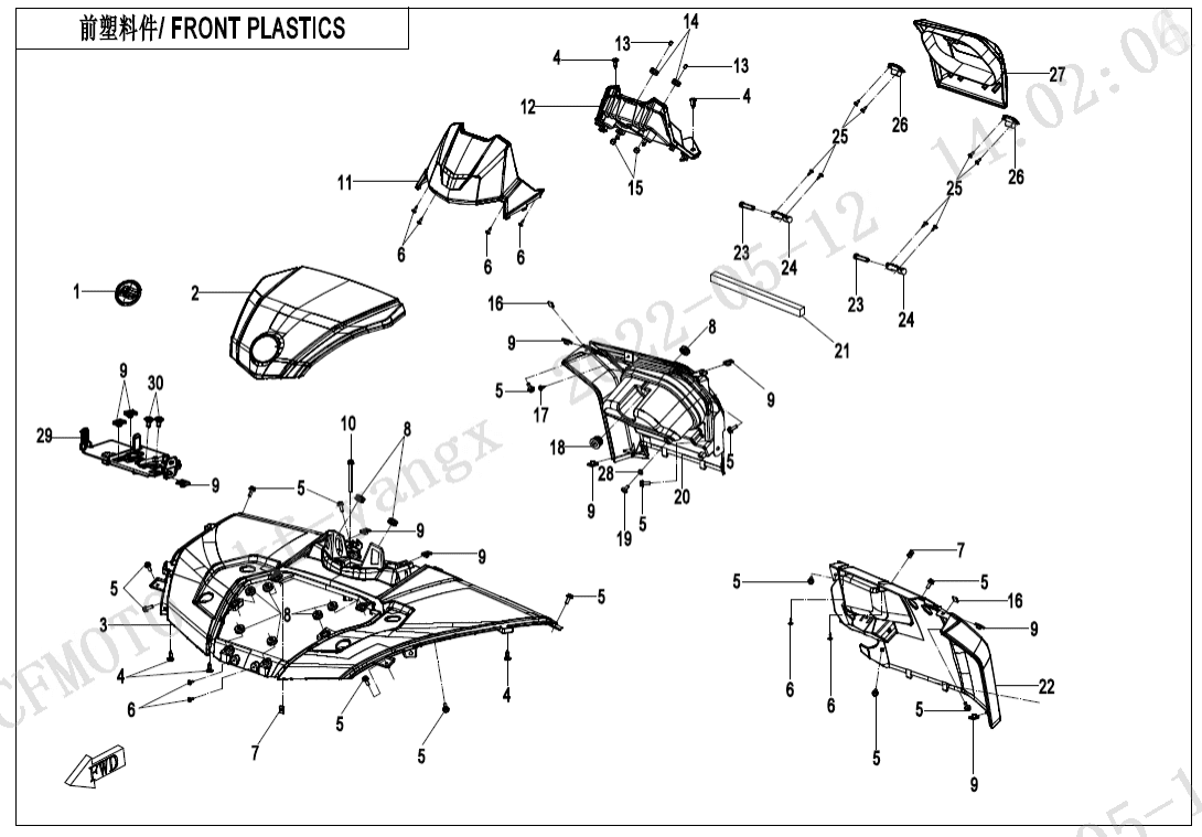 F04-2 FRONT PLASTICS