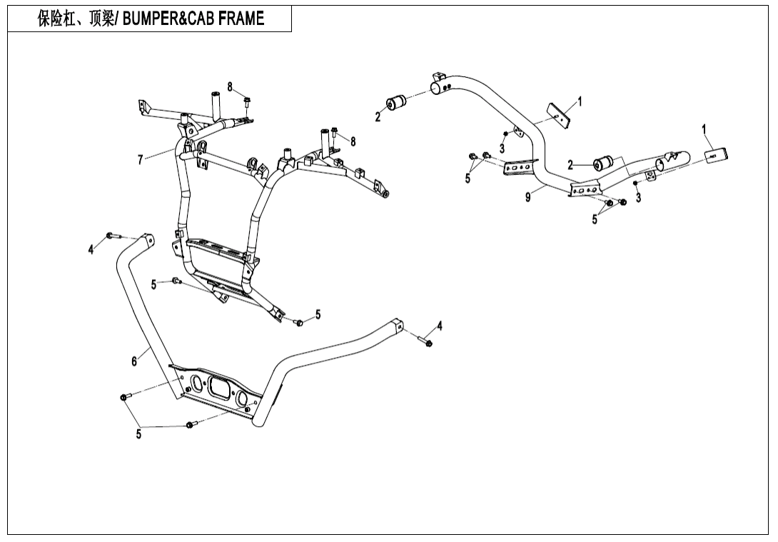 F23 BUMPER @^ CAB FRAME