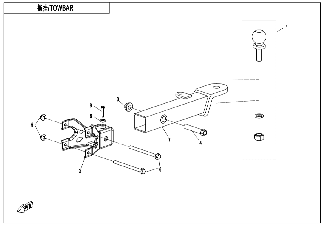 F40 TOWBAR(BOLT CONNECTION)