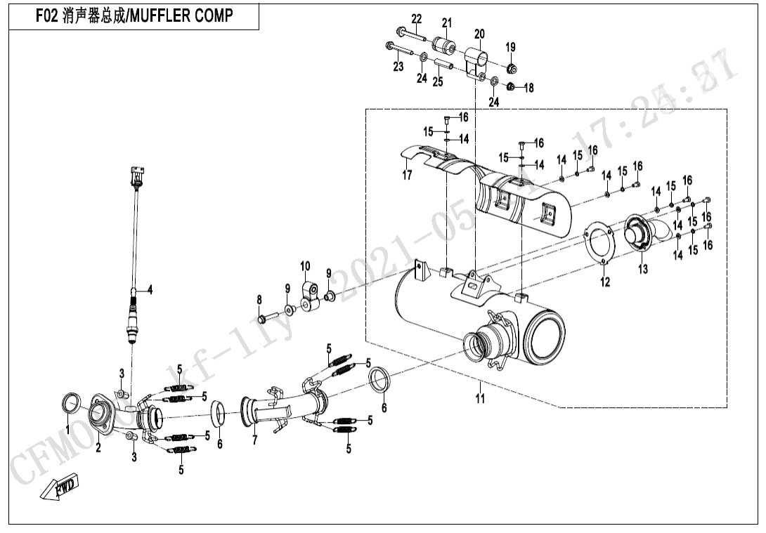 F02-B MUFFLER(EU 167)