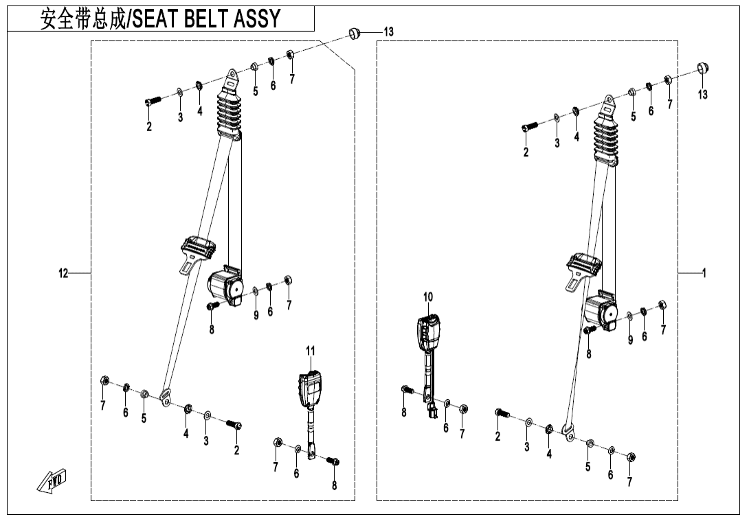 F34-V2 SEAT BELT ASSY