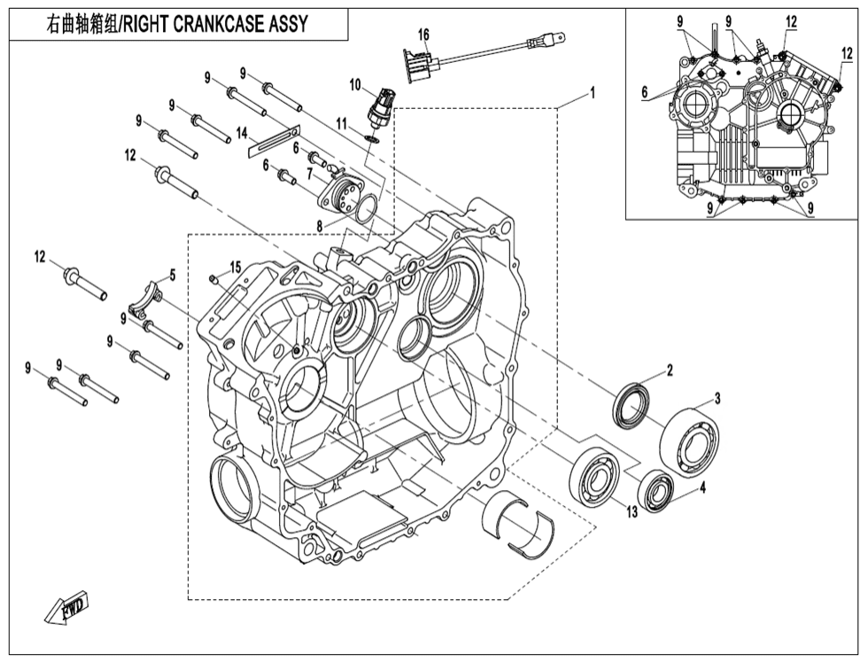 Pravý blok motoru II