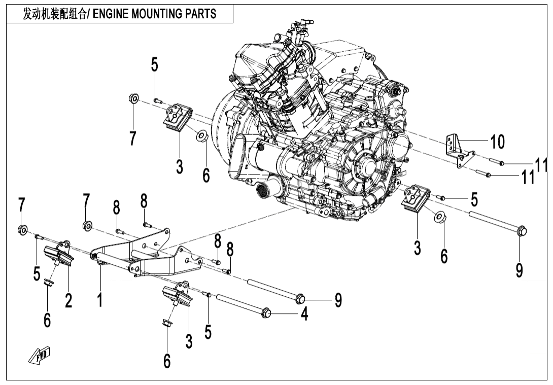 F00-1 ENGINE MOUNTING PARTS
