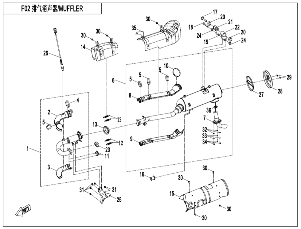 F02-C MUFFLER(EU168)