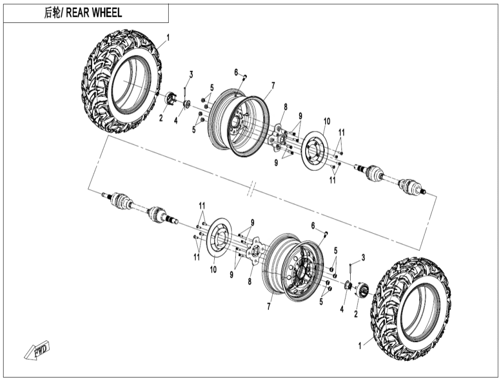 F11-B REAR WHEEL(STEEL)