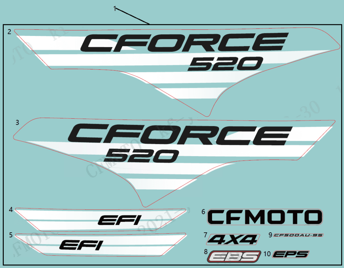 F19-1-A DECAL KITS(EU168, FORCE RED, LAVA ORANGE)