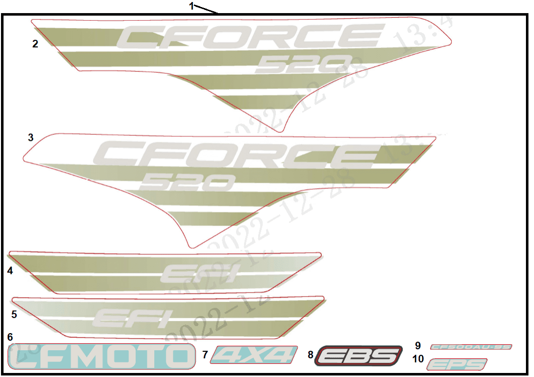F19-1-C DECAL KITS(EU168, HUNTER GREEN)