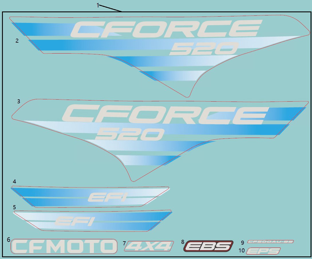 F19-1-D DECAL KITS(EU168, CM EXPLORE BLUE)