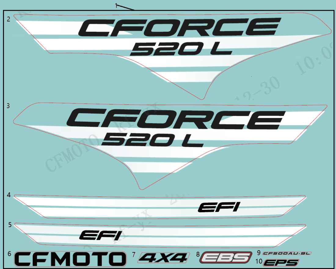 F19-1-A DECAL KITS(EU168, FORCE RED, LAVA ORANGE)