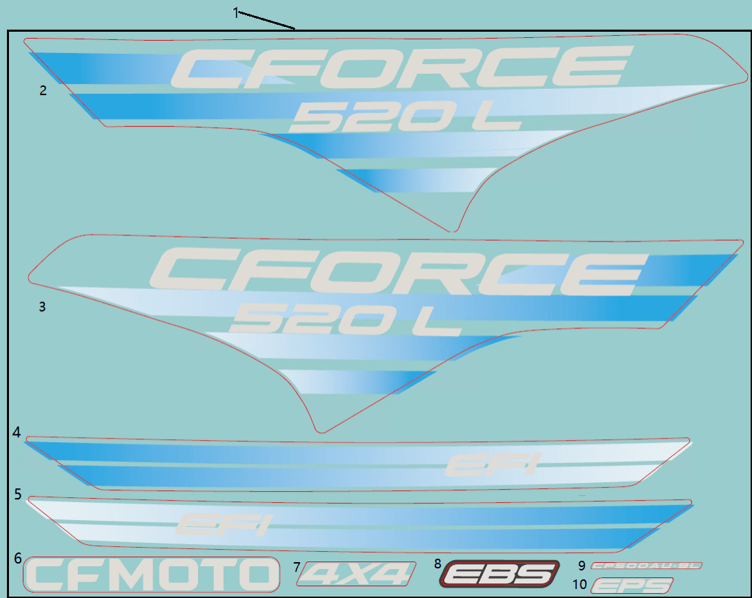 F19-1-D DECAL KITS(EU168, CM EXPLORE BLUE)