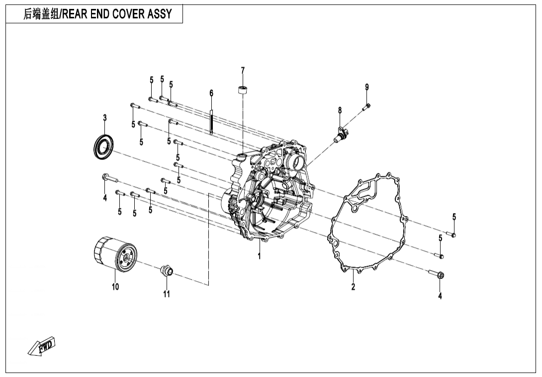 E01-4 REAR END COVER ASSY