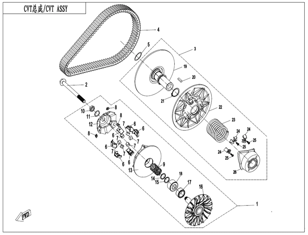 E05-B CLUTCH @^ CVT ASSY.(16g WEIGHT ROLLER)