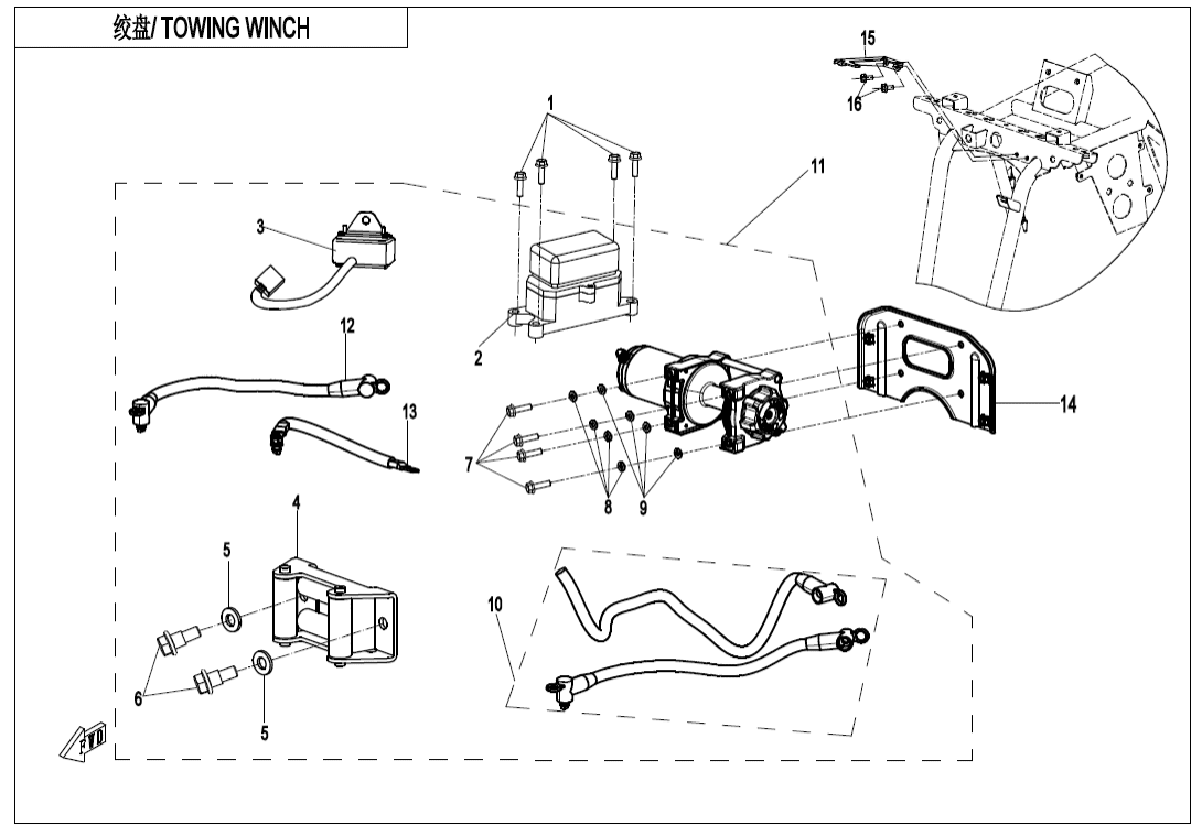 F15-2-A-V3 TOWING WINCH(WIRE ROPE)