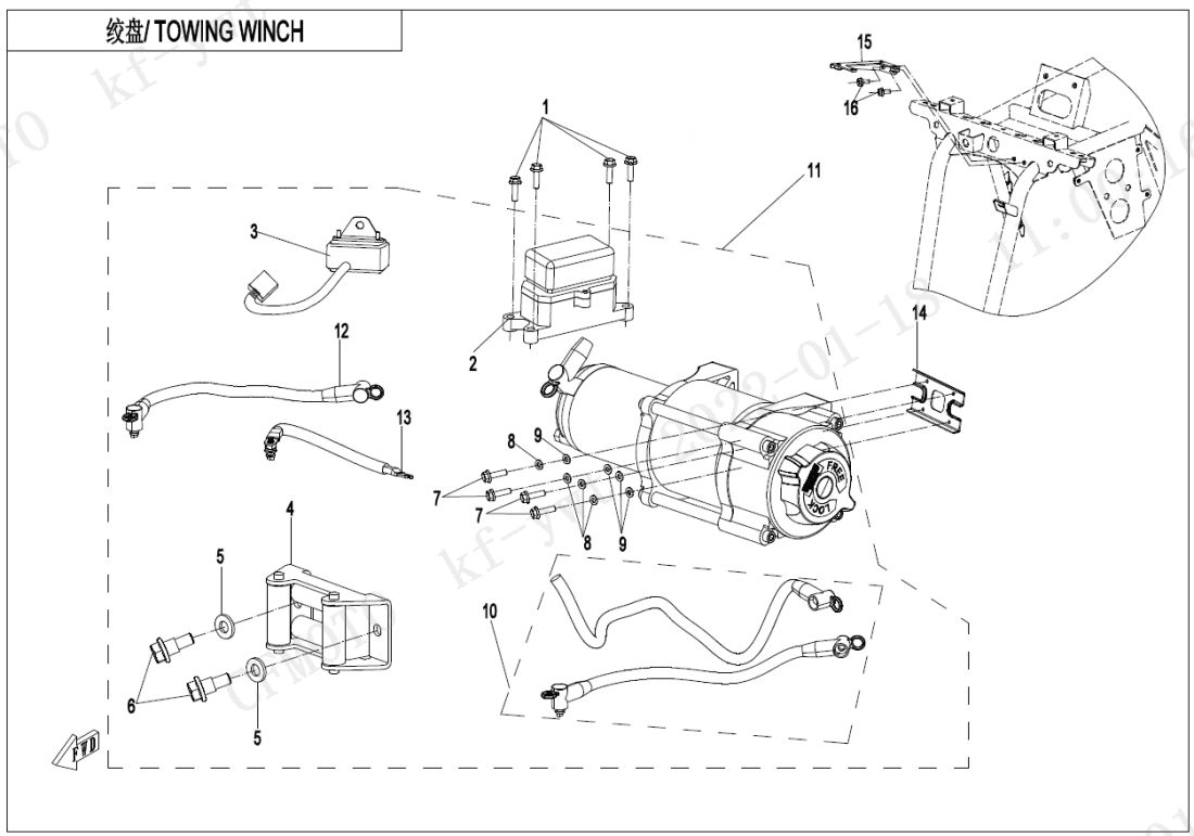 F15-2-A-V1 TOWING WINCH(WIRE ROPE)