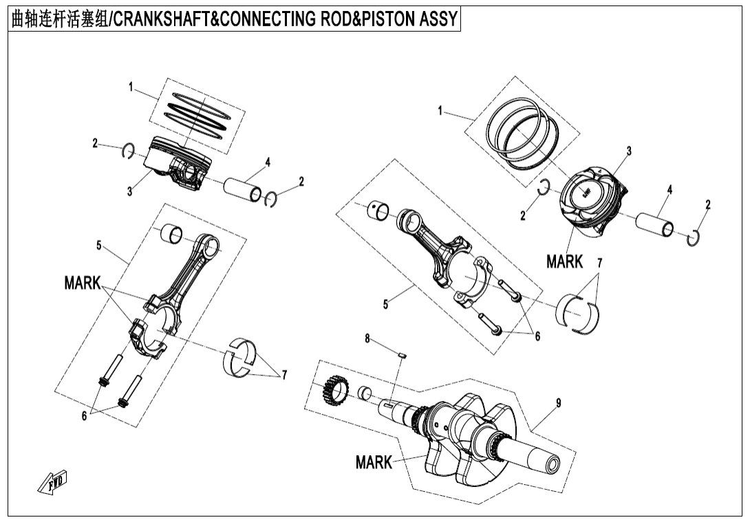 E04 CRANKSHAFT、CONNECTING ROD、PISTON ASSY