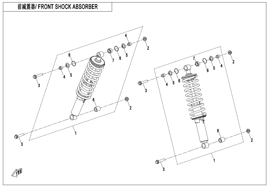 F05-2-E-V2 FRONT SHOCK ABSORBER(OIL,YiTong)