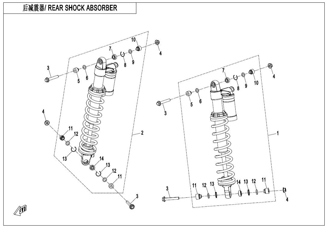 F06-2-B REAR SHOCK ABSORBER(GAS,YiTong)