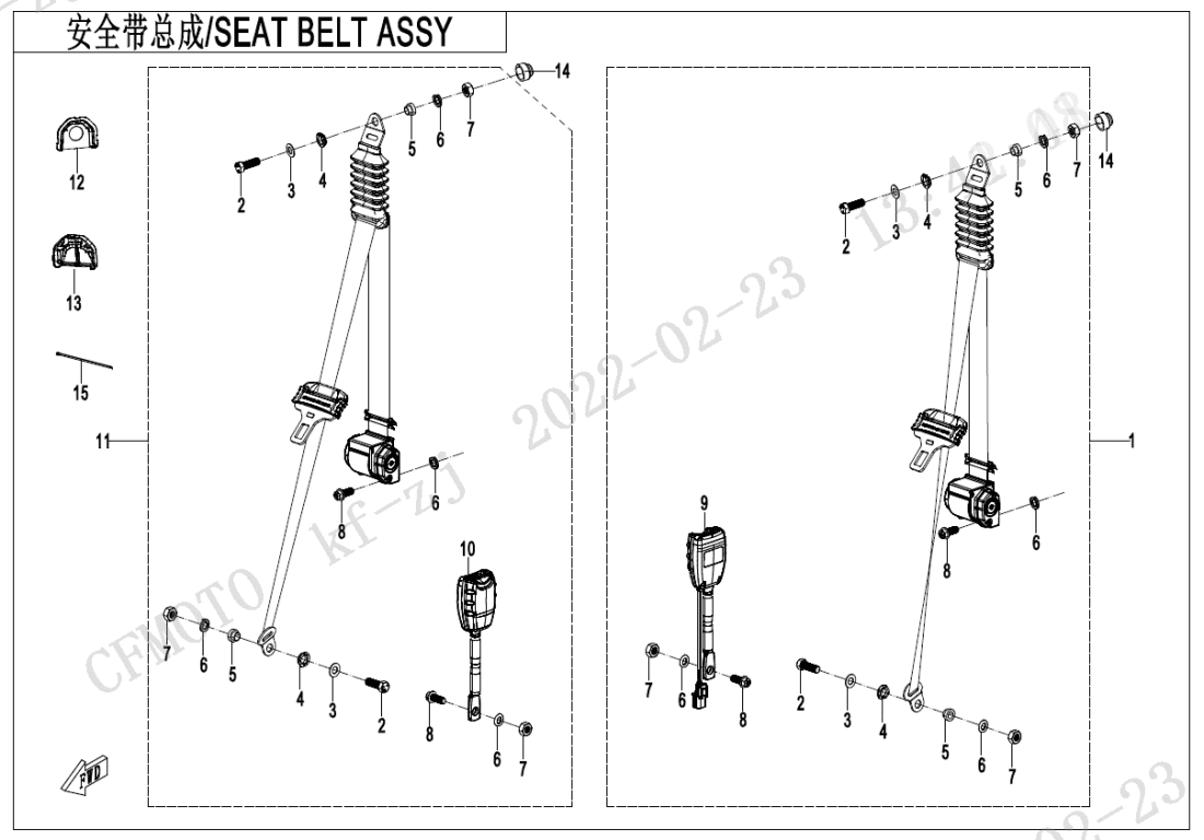 F34 3-POINT SEAT BELT