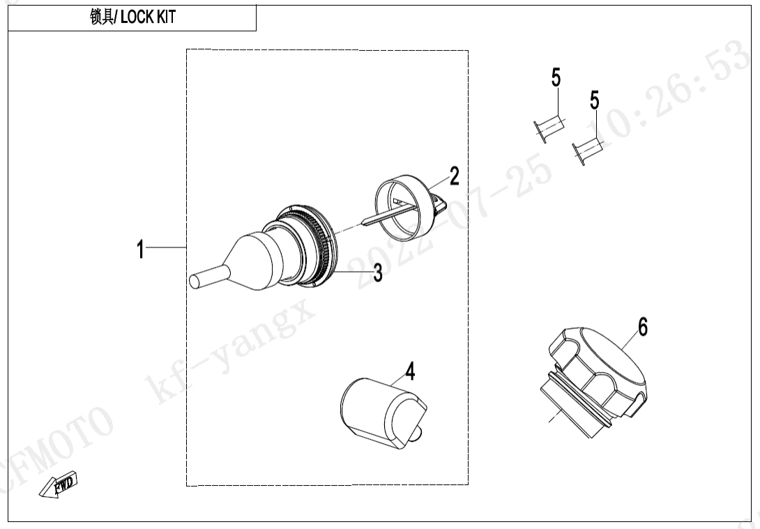 F01-B LOCK KIT(FUEL TANK CAP WITHOUT KEYHOLE)