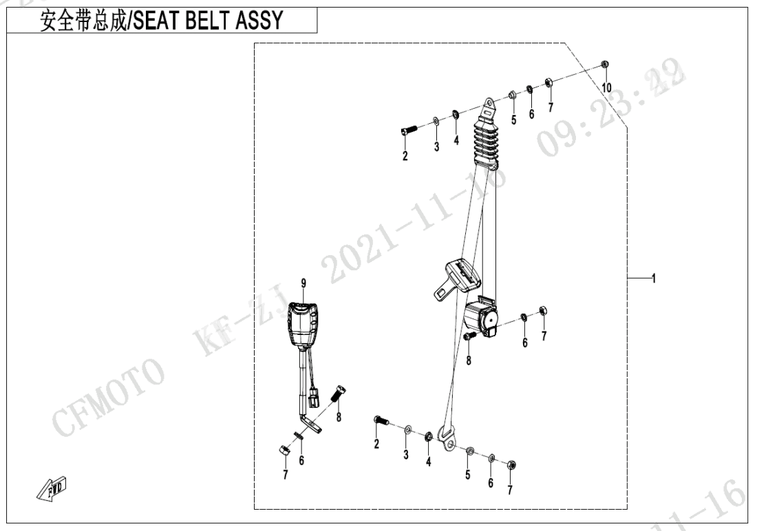 F34-1 SEAT BELT ASSY(FRONT SEAT)