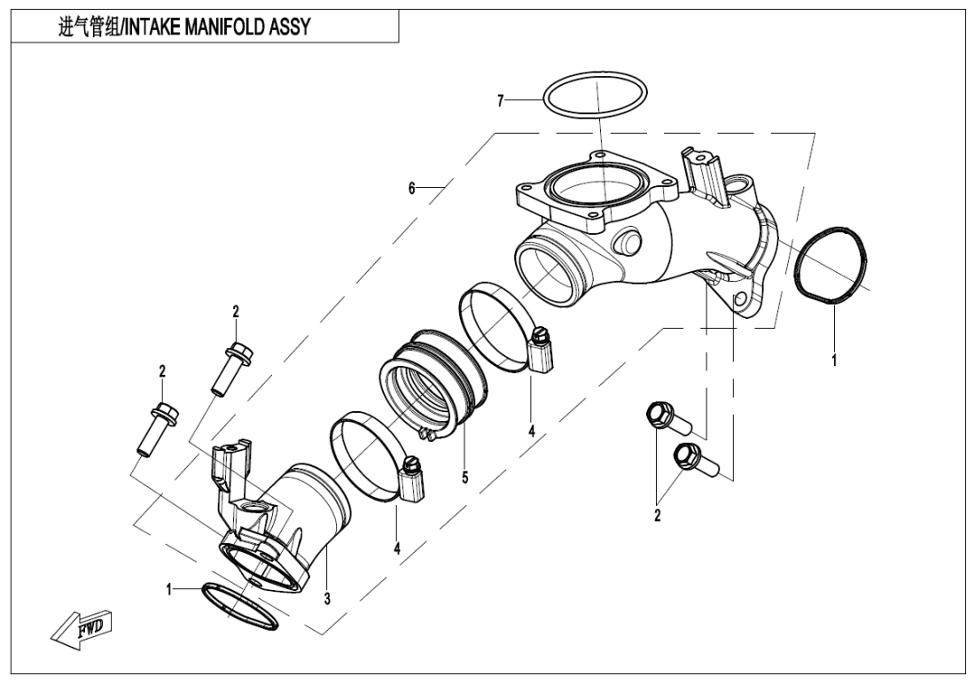 E02-5-A-V2 INTAKE MANIFOLD ASSY(WITHOUT FUEL DESORPTION PORT)