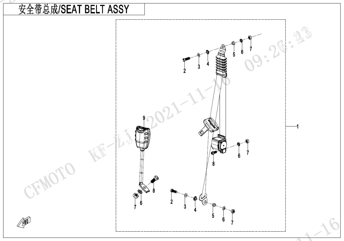 F34-4 SEAT BELT ASSY(BACK SEAT)