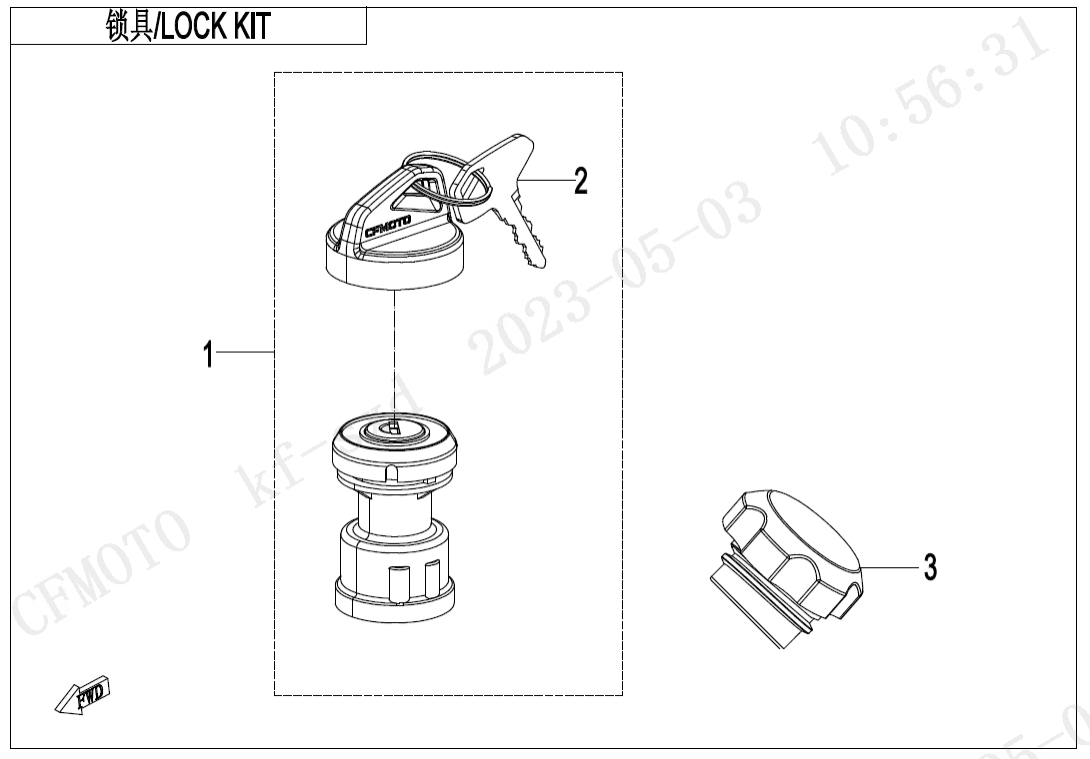 F01-B-V2 LOCK KIT(FUEL TANK CAP WITHOUT KEYHOLE)