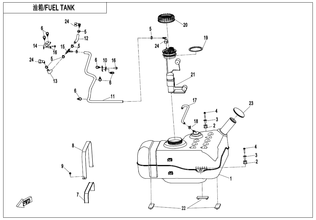 F12-B FUEL TANK(FOR NON FUEL EVAPORATION SYSTEM)