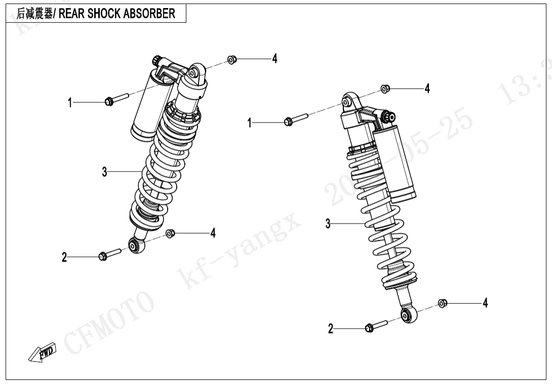 F06-2-B REAR SHOCK ABSORBER(BIG CYLINDER)