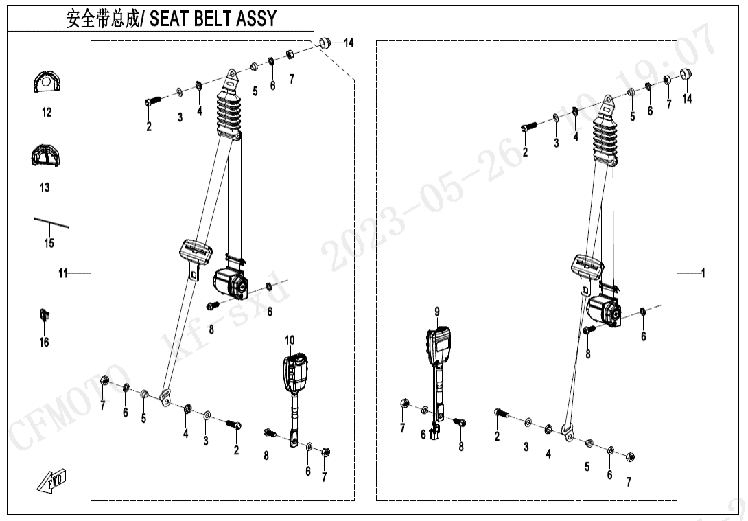 F34-1 3-POINT SEAT BELT(FRONT SEAT)