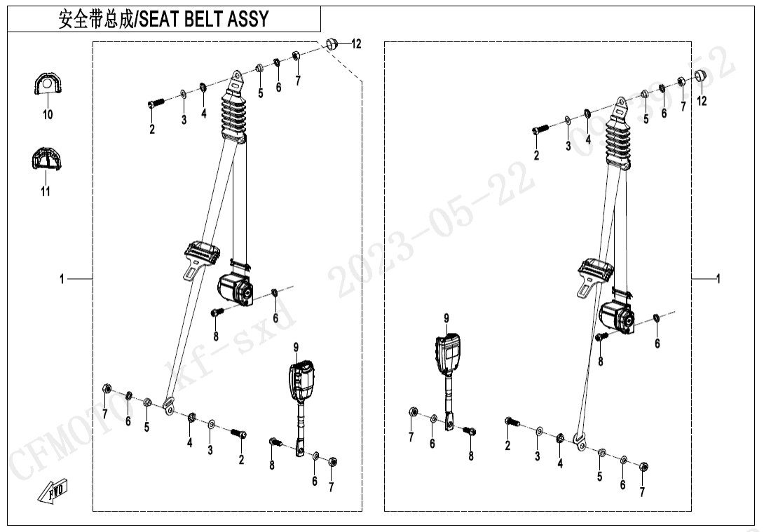 F34-2 3-POINT SEAT BELT(REAR SEAT)
