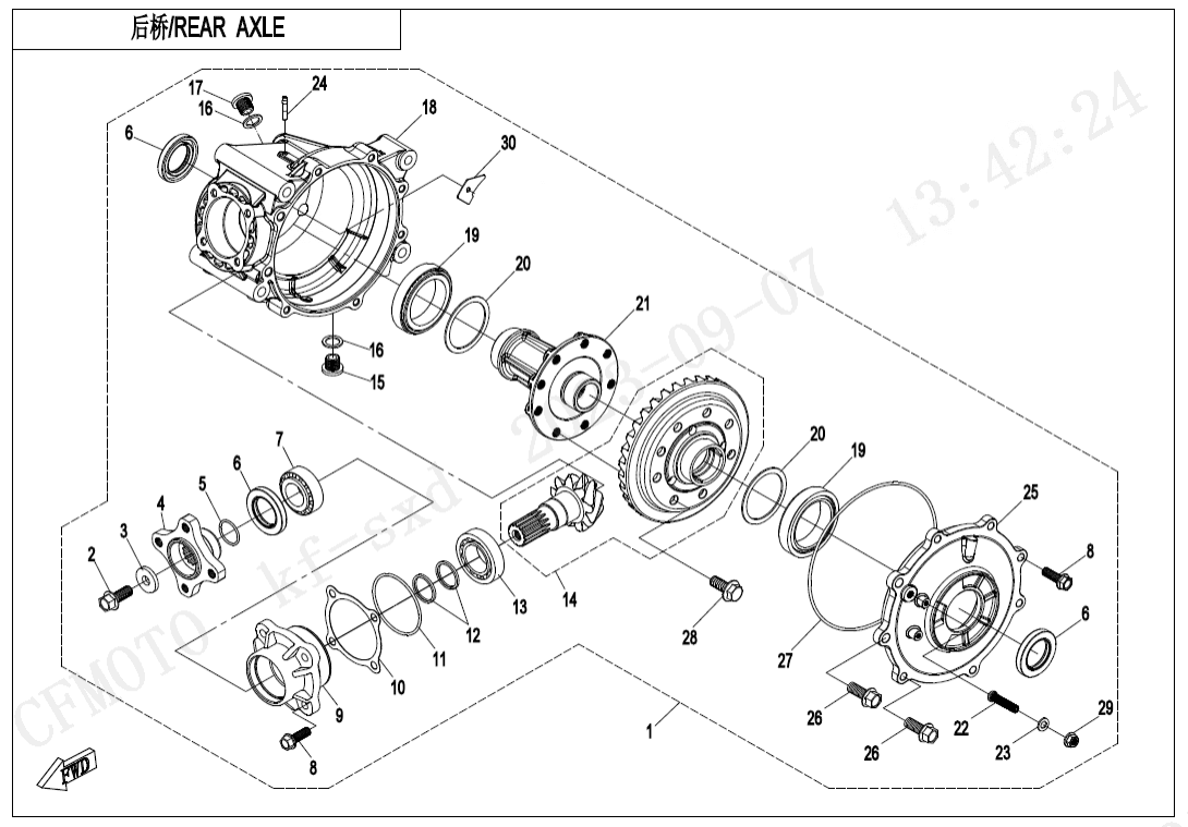 F33-B REAR AXLE(NO DIFFERENTIAL)